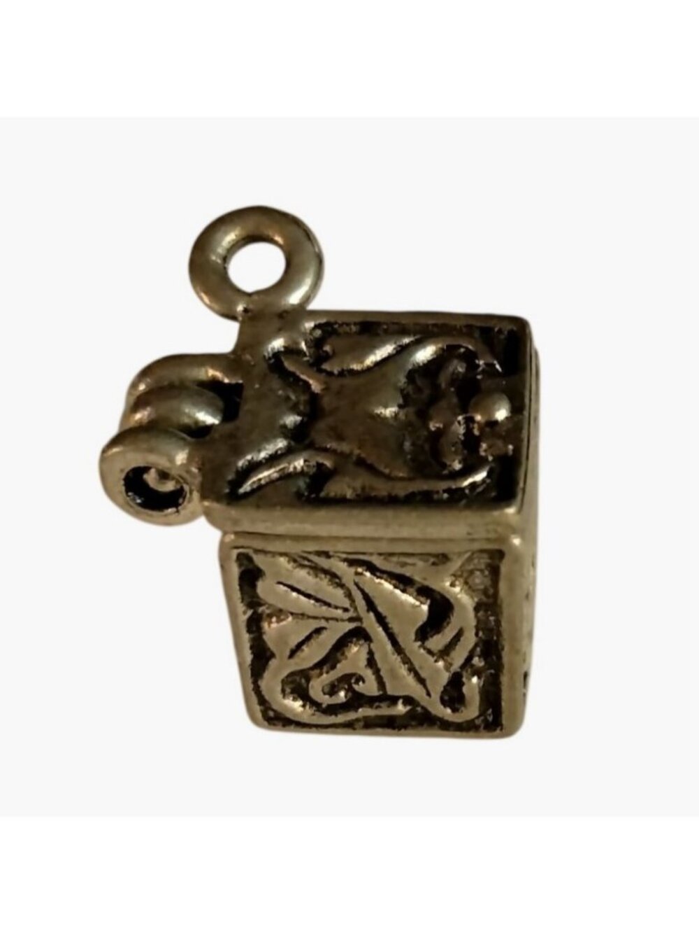 Prayer Box Charm Praying Hands Design Silver Metal - Picture 3 of 14